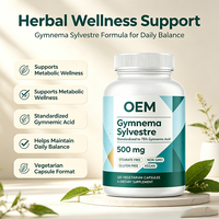 Capsules végétales de Gymnema Sylvestre Marque Blanche 75% Acide Gymnémique 500mg 120 Capsules Vrac Service OEM ODM