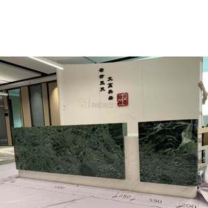 Contador De Lobby De Mármore Verde Elegante Design Moderno Do Salão De Recepção Com Armário De Armazenamento Preço De Fábrica - Product Image 5