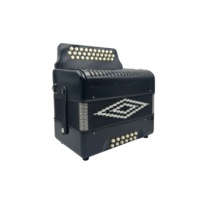 SEASOUND OEM Accordéon Diatonique Professionnel 31 Boutons 12 Basses Étudiant Bois Noir Celluloïde Modèle JB3112A