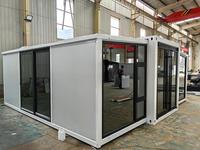 Kit de maison modulaire portable tout compris de 20 pieds pour bureau à domicile hôtel villa avec chambre salle de bain et meubles en acier