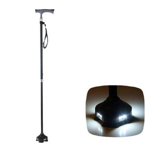 Bâton de marche en alliage d'aluminium avec lumière LED, bâton de randonnée multifonctionnel pour usage extérieur - Product Image 1