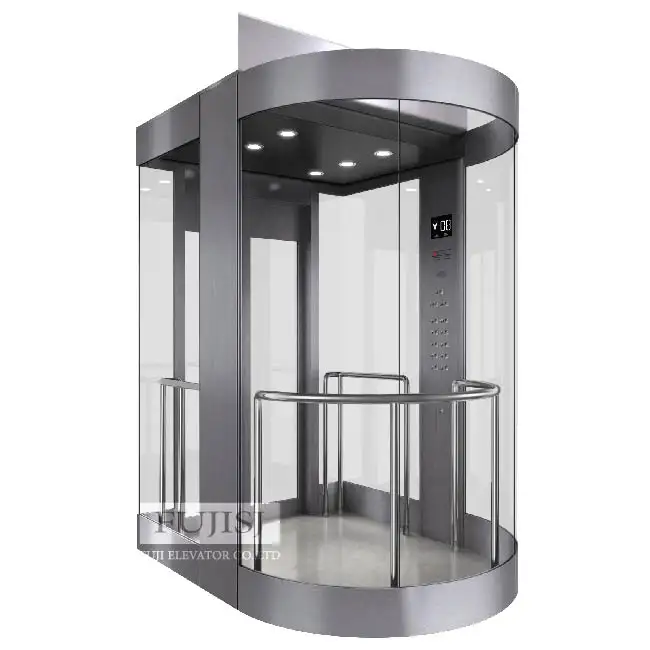 Ascenseur rond panoramique de centre commercial avec le coût d'ascenseur en verre de 3 étages 1.m/ s
