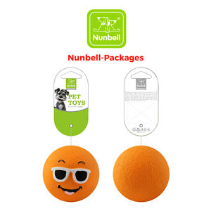 I nunbellpet in lattice ecologico a forma di calcio da masticare in osso di animale domestico stile sorriso palla da masticare alla moda sorprese per animali domestici - Product Image 3