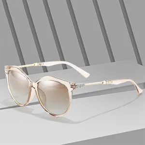 SKYWAY New Luxury Polarized Women Rhinestone Decoration Sunglasses Fashion Round Ladies Vintage Female Sun Glasses