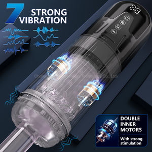 Dispositif de masturbation masculine Mécanisme de poussée innovant Double expérience de stimulation Vibrateur Sex Toys - Product Image 3