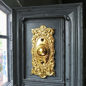 Bouton poussoir de sonnette de porte Bouton poussoir en laiton avec plaque pour cloche de porte de maison - Product Image 2