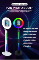 Photobooth iPad abordable tout-en-un avec anneau lumineux rotatif pour des soirées amusantes et des selfies