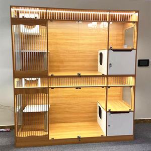 Manufactur <span class=keywords><strong>2025</strong></span> lüks kedi evi Villa çevre dostu ahşap kapalı çerçeve <span class=keywords><strong>Pet</strong></span> mobilya kedi otel kedi evi - Product Image 6