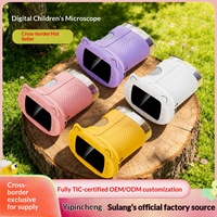 Microscope numérique électronique transfrontalier pour jeunes, capable de prendre des photos et des vidéos ; Loupe numérique pour l'observation des élèves du primaire