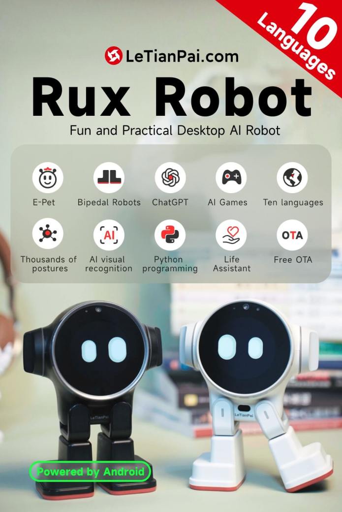rux robot AI pet robot ラックスロボット ペットロボット Cute AI Humanoid Robot for Kids with Power Station & Light