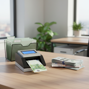 Contador de billetes Asycount con detector UV/MG/IR/DD: Máquina contadora de dinero de alta velocidad para múltiples divisas - Clasificador de grado bancario - Product Image 1