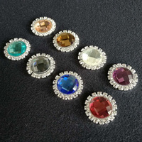Accessoires pour cheveux DIY, embellissement rond en cristal à dos plat, décoration artisanale en strass à coller