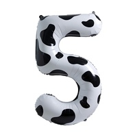 Ballon d'anniversaire numérique en aluminium motif vache, 40 pouces, noir et blanc, style américain, pour le Nouvel An et la Journée des enfants