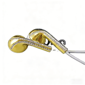 Écouteur OEM personnalisé en or avec diamant écouteur en métal câblé - Product Image 2