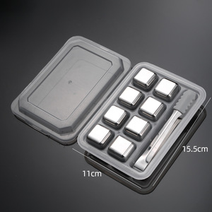 Los cubos de metal ecológico más vendidos, bebidas, vino, whisky, piedra de refrigeración, cubos de whisky, grado alimenticio, reutilizable, <span class=keywords><strong>cubo</strong></span> de hielo de acero inoxidable 304 - Product Image 4