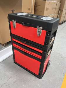 Caja de Herramientas con Asa Retráctil |   Maleta con Ruedas de Plástico Portátil de 3 Niveles |   Varilla Combinada Desmontable, Kit de Almacenamiento de Herramientas Manuales Portátil - Product Image 5