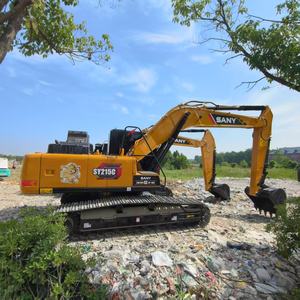 Excavadora Sany usada de 21 toneladas SY215C SY235C a la venta Excavadora de segunda mano de movimiento de tierras de bajas horas con componente de rodamiento central - Product Image 1