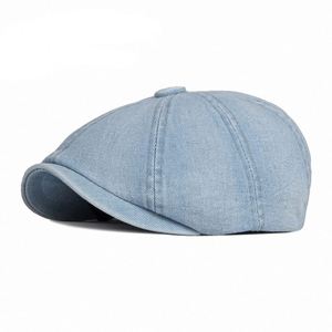 Moda ajustable Denim Flat Casquette Mens Summer Golf Driving Duckbill Cap Ivy Gatsby Hat Venta al por mayor Newsboy Cap - Product Image 2