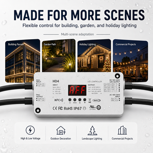 Controlador de Iluminación LED para Exteriores, Impermeable, Multiprotocolo <span class=keywords><strong>DMX</strong></span> DALI NFC, 4 Canales, Atenuador PWM RGBW 6A, Kit de Luces para Jardín y Festividades - Product Image 5