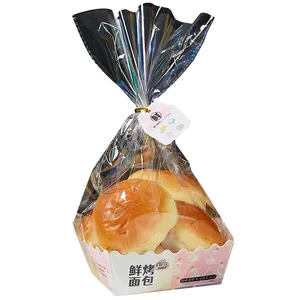 Bánh mì trong suốt gói con dấu sinh thái thân thiện phân hủy sinh học rõ ràng in logo nhựa thực phẩm Túi tùy chỉnh bao bì bánh mì