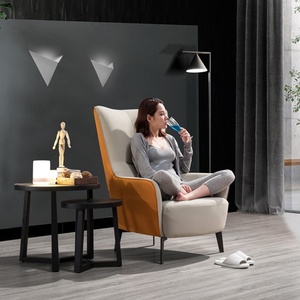 Fauteuil de salon moderne à dossier haut en cuir ou en tissu, fauteuil de détente de luxe - Product Image 6