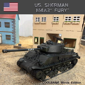 COOLBANK & NF MODEL Char américain Sherman M4A3 <span class=keywords><strong>Fury</strong></span> 1/16 Édition <span class=keywords><strong>Film</strong></span> Châssis Métallique Peint Accessoire Modèle de Collection Char RC - Product Image 1