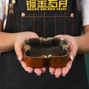 Cenicero de cobre Tong Jin Sui Yue, adorno de escritorio de estilo chino, diseño minimalista moderno para sala de estar, mesa de centro - Product Image 3