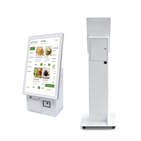 Kiosque de paiement de table MJK 21,5 pouces pour restaurant, terminal de commande POS en libre-service avec imprimante, blanc
