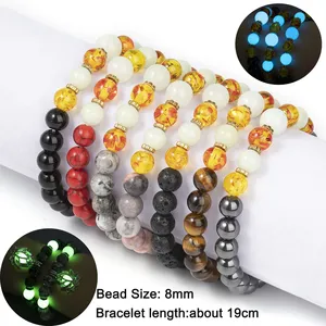 Bracelets lumineux de yoga fleur de lotus en pierre naturelle pour hommes et femmes <span class=keywords><strong>Labradorite</strong></span> hématite perles œil de tigre pour la méditation - Product Image 3