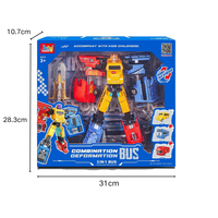 PANDAS 3-en-1 Déformation Robot Jouets Action Figure Véhicule Combinaison Bus Transformer Voiture Robot Modèle Moulé Sous Pression En Plastique Jouets pour