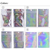 Bolsas de Plástico Holográficas con Cierre de Cremallera, Reutilizables, Impermeables, para Almacenamiento, con Orificio para Colgar