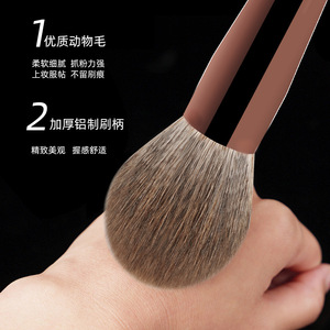 HG 10-Piece Makeup <b>Brush</b> Set Animal Hair Aluminum Handle <b>Round</b> Foundation <b>Brushes</b> Cangzhou - Product Image 1