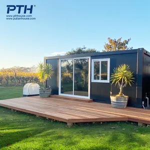 Flat pack luxury modular glass wood tiny house prefabbricato living container house prefabbricato container home