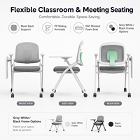 Chaises empilables pour événements et formations, chaise de conférence avec tablette rabattable à 180 degrés, porte-gobelet dissimulé pour salle de réunion