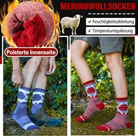 Welwoos 5 paires de chaussettes de randonnée en laine mérinos tricotées, chaudes, épaisses, antidérapantes, pour hommes et femmes