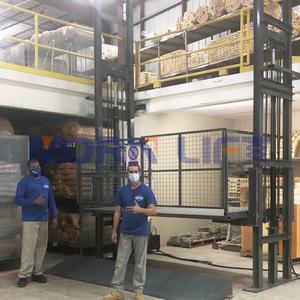 MORN <span class=keywords><strong>Lift</strong></span> Barang Hidrolik Elektrik Buatan Khusus 300kg-<span class=keywords><strong>5000kg</strong></span>, <span class=keywords><strong>Elevator</strong></span> Pengangkut Barang Gudang dengan Rel Pemandu - Product Image 3