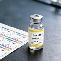 Autocollants en vinyle imperméables entièrement enveloppants, étiquettes cosmétiques personnalisées pour flacons de peptides de 2 ml, 10 ml, 15 ml