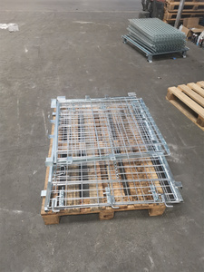 Có thể gập lại dây công nghiệp mạ kẽm kim loại kho lưu trữ lưới lồng <span class=keywords><strong>container</strong></span> - Product Image 5