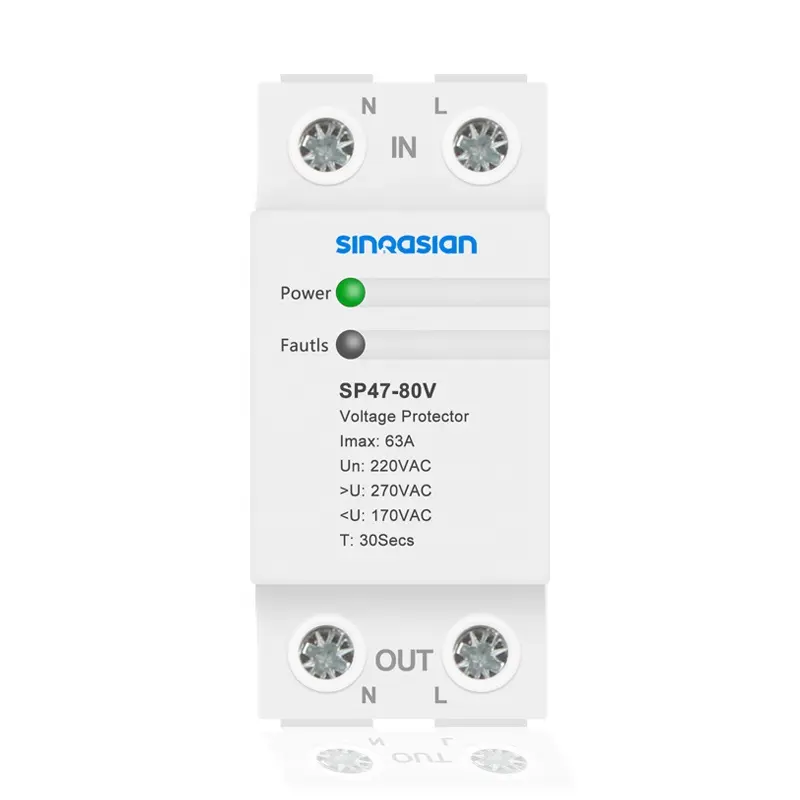 Thuis Elektrische Enkele Fase 2P 80amp 220V Over En Onder Voltage Relais Protector Met De Meest Redelijke Prijs