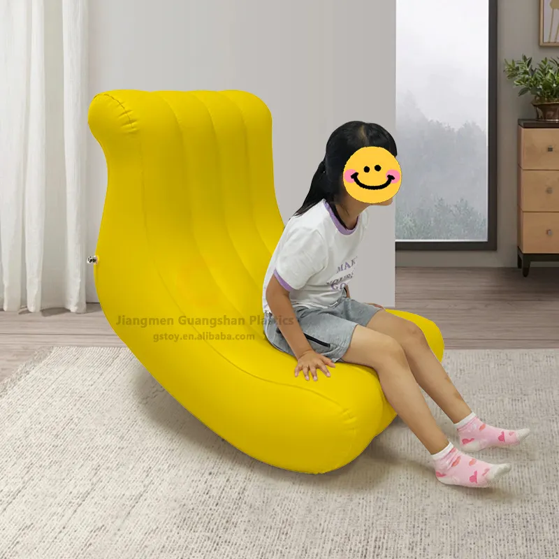 바나나 모양의 PVC 블로우 업 흔들 의자 야외 성인 접이식 소파 거실 현대 어린이 풍선 소파 베드