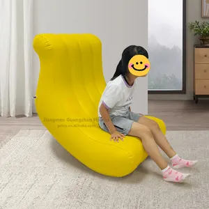 Banana Shaped PVC Blow Up Rocking Chair Outdoor Adults Folding Couch Living Room Modern Kids Inflatable Sofa Bed