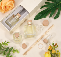 Bouteille en verre de luxe pour parfum d'ambiance, diffuseur à bâtonnets d'huiles essentielles, désodorisant d'air, bouteille d'aromathérapie en gros