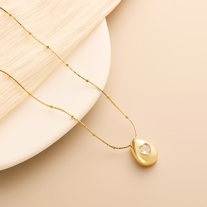 สร้อยคอจี้รูปหยดน้ำ ทำจากสแตนเลสคุณภาพสูง ไม่หมองคล้ำ - Product Image 4