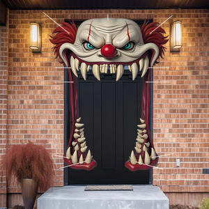 ป้ายแขวนประตูฮาโลวีน ตกแต่งตัวตลกหัวฟักทองสุดหลอน สำหรับงานปาร์ตี้ฮาโลวีน - Product Image 3