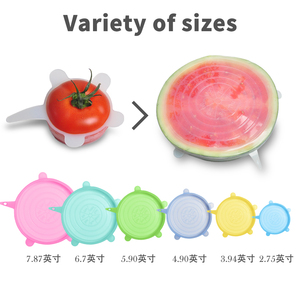 Couvercles extensibles en silicone, 6 pièces, ustensiles de protection des aliments, conteneur en verre universel de stockage, couvercle pour bol frais, pour café - Product Image 3