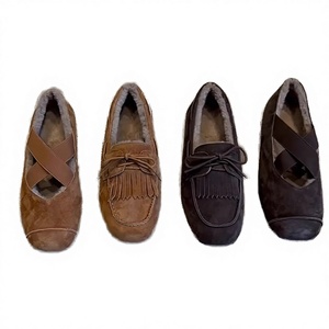 Mocasines Vintage Versátiles de Punta Redonda para Mujer, Forrados de Felpa, con Borlas, Suela Suave, Cálidos, Planos y Fáciles de Poner - Product Image 1