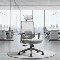 Chaise de bureau exécutive moderne multifonctionnelle en maille, avec design ergonomique, pivotante et réglable en hauteur, pour le bureau à domicile