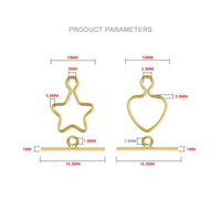 Anneau à fermoir barre en or rempli 14K, anti-ternissement, motif cœur et étoile, pour la fabrication de colliers, bracelets et accessoires de bijouterie
