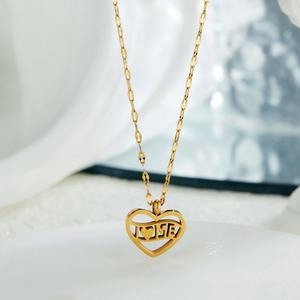 Collares con Colgante de Corazón Modernos 2026, Joyería Minimalista Hipoalergénica de Acero Inoxidable 316L con Baño de Oro PVD de 18k para Mujer - Product Image 1