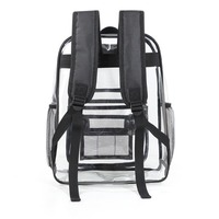 Logo personnalisé en gros de sac d'école étanche de grande capacité sac à dos d'école durable en PVC transparent sac de rangement d'école pour enfants à la mode